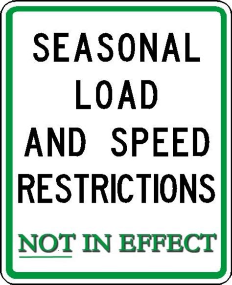 Seasonal Restrictions: