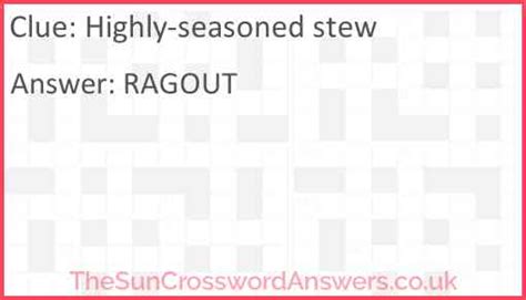 Seasoned Stew Crossword Answer Reader