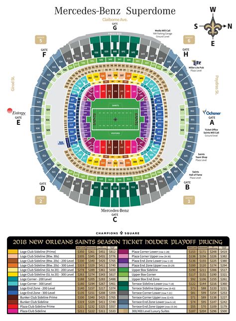 Seating Chart Saints Stadium