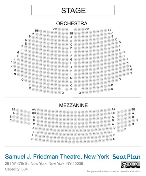 Seating Chart Samuel J Friedman Theatre