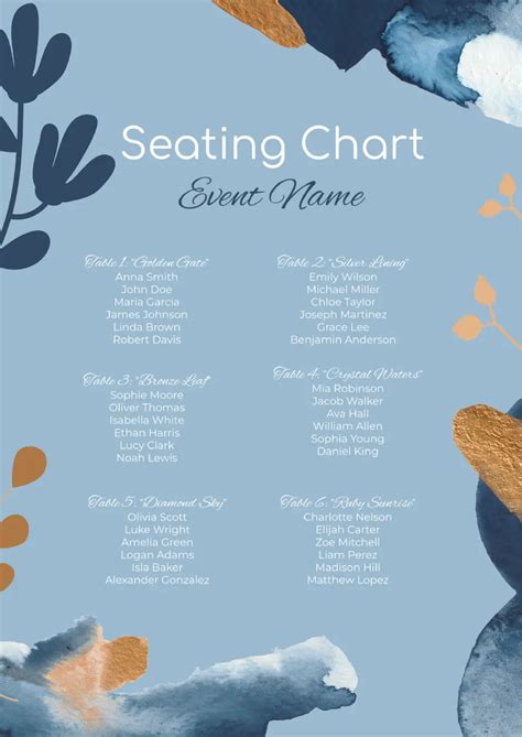 Seating Chart Template Google Docs