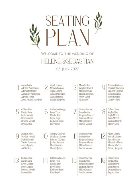 Seating Chart Wedding Tips