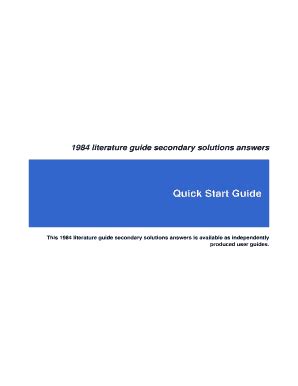 Secondary Solutions 1984 Literature Guide Answers Reader