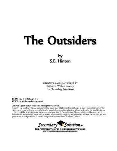 Secondary Solutions The Outsiders Kindle Editon