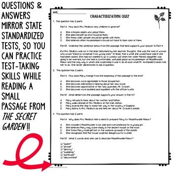 Secret Garden Test Answers Reader