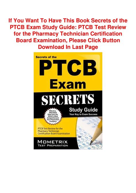 Secrets Of The Ptcb Exam Study Guide - PDF Magazine Ebook Epub