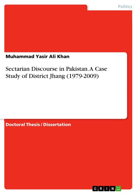 Sectarianism in Pakistan A Case Study of District Jhang Epub