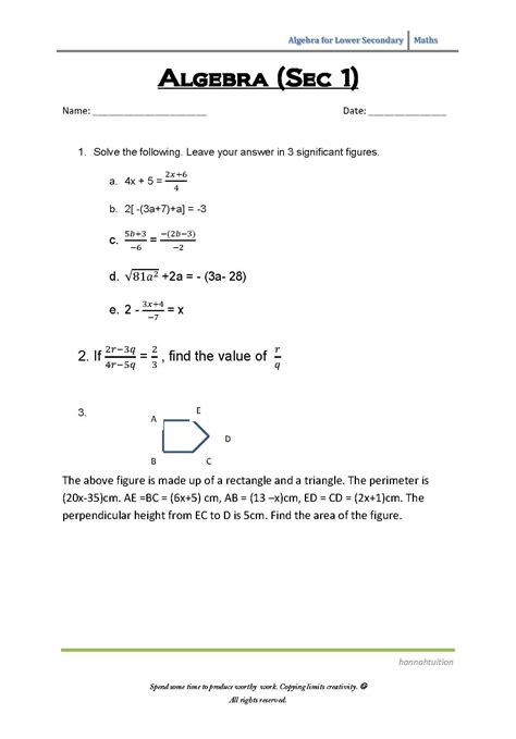 Section 1: Algebra