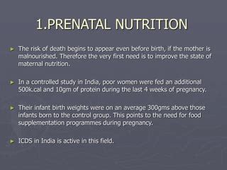 Section 1: Prenatal Care and Infant Nutrition