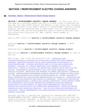 Section 1 Reinforcement Electric Charge Answers PDF