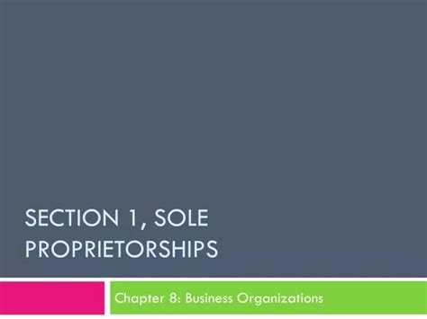 Section 1 Sole Proprietorships Answers Doc