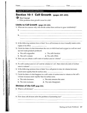 Section 10â€“1 Cell Growth (pages 241â€“243) Ebook Doc