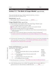 Section 11 1 The Work Of Gregor Mendel Pages 263 266 Answers Epub