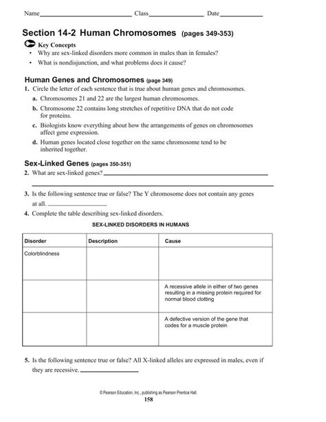 Section 14 2 Human Chromosomes Worksheet Answers Kindle Editon