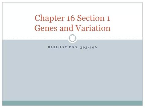 Section 16 1 Genes And Variation Answer Doc