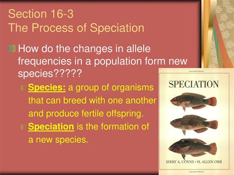 Section 16 3 The Process Of Speciation Wordwise Answers Reader