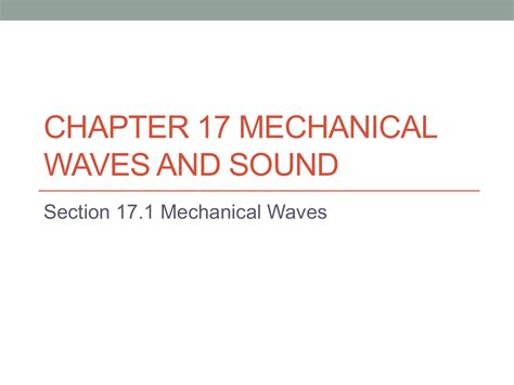 Section 17 Mechanical Waves Sound Answers Epub