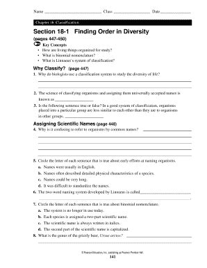 Section 18 1 Finding Order In Diversity Worksheet Answers PDF