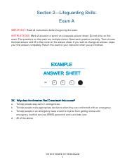 Section 2 Lifeguarding Skills Exam A Answers Doc