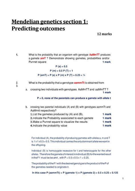 Section 2 Mendelian Genetics Study Guide Answers Doc