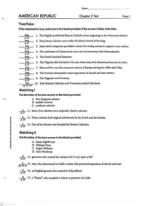 Section 2 The American Republic Answer Key PDF