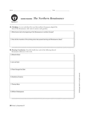 Section 2 The Northern Renaissance Answer Key PDF