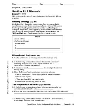 Section 22 2 Minerals Workbook Answers Doc