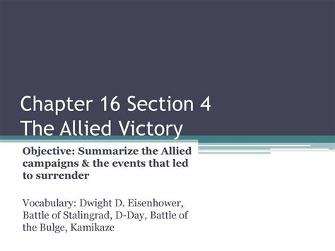 Section 4 The Allied Victory Answers Kindle Editon