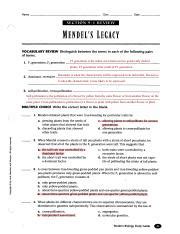 Section 9 1 Review Mendel Legacy Answers Doc