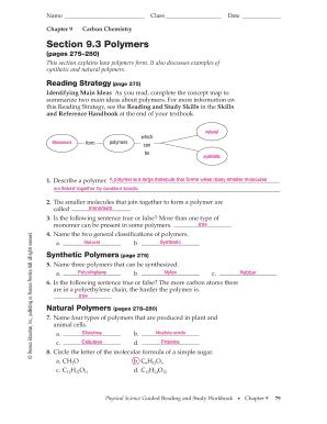 Section 93 Polymers Answers PDF