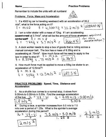 Section Acceleration Answers Reader