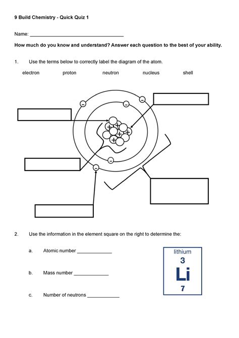 Section Structure Of Atom Quiz Answers PDF