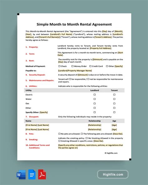 Secure Your Rental: A Guide to Month by Month Rental Agreement