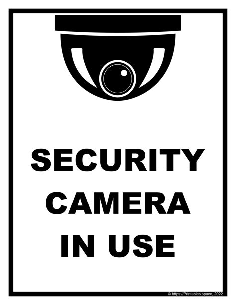 Security Camera In Use Sign Printable