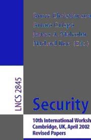 Security Protocols 10th International Workshop Epub