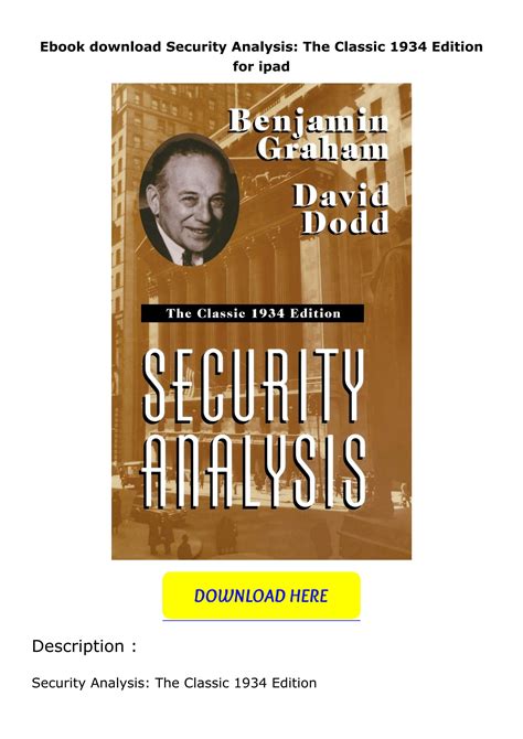 Security.Analysis.The.Classic.1934.Edition Ebook Epub