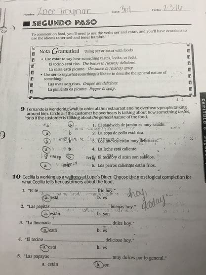 Segundo Paso Worksheet Answers Reader