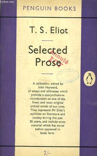 Selected Prose of TS Eliot Reader