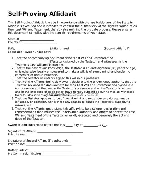 Self Affidavit Template