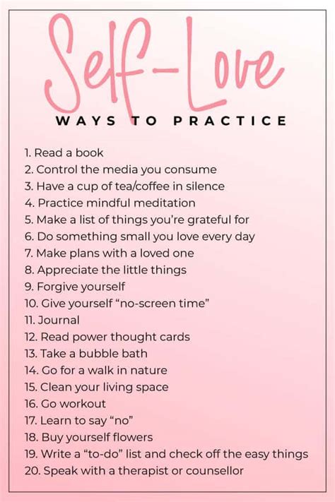 Self Love 30 Ways to Practice Self-Love and Be Good to Yourself Doc