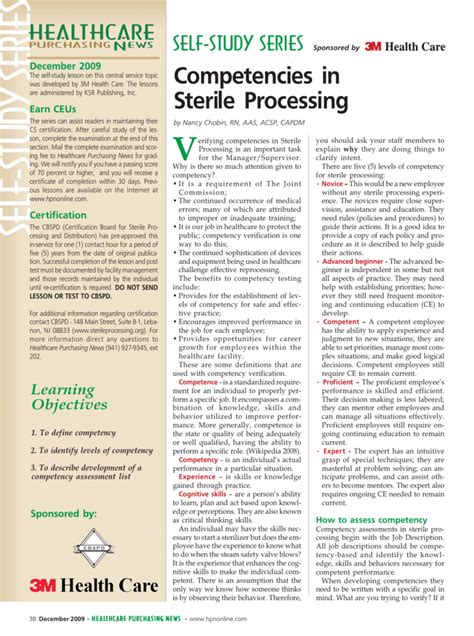 Self Study Series Competencies In Sterile Processing Ebook Reader