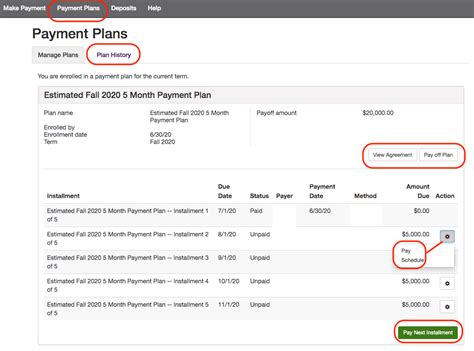 Semester Payment Plan:
