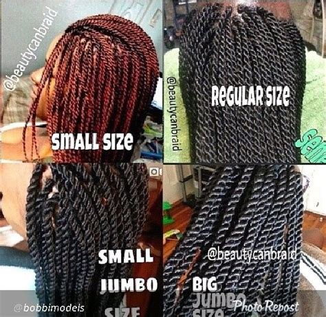 Senegalese Twist Size Chart
