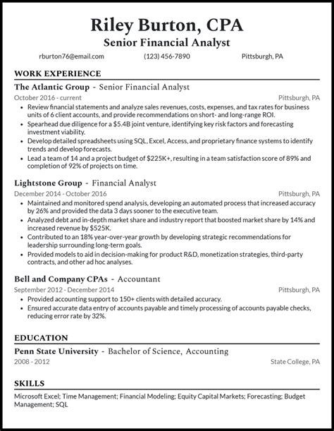 Senior Financial Analyst Resumes: A Comprehensive Guide to Creating a Powerful Resume