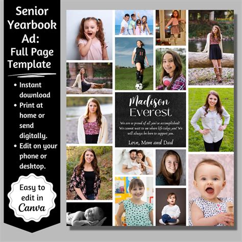 Senior Page Template For Yearbook