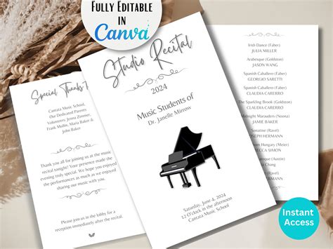 Senior Recital Program Template