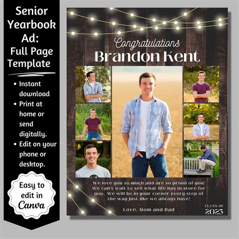 Senior Yearbook Page Templates