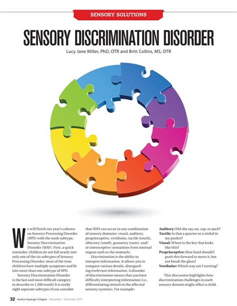 Sensory Solutions Discrimination Disorder PDF