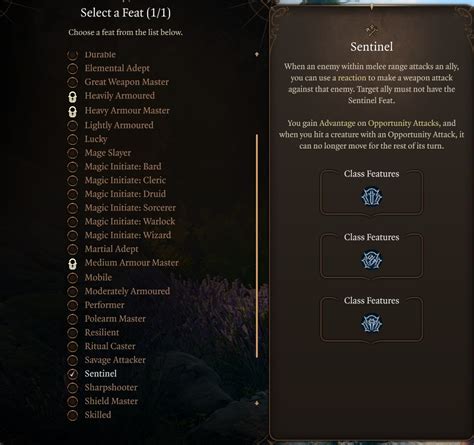 Sentinel Feat BG3: Unlocking the Sentinel's Power