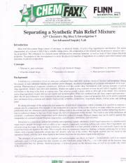 Separating A Synthetic Pain Relief Mixture Answers Doc